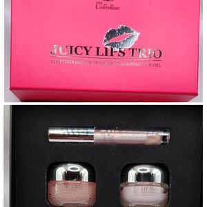 Pink Lip Balm and Gloss Set with Silver Caps